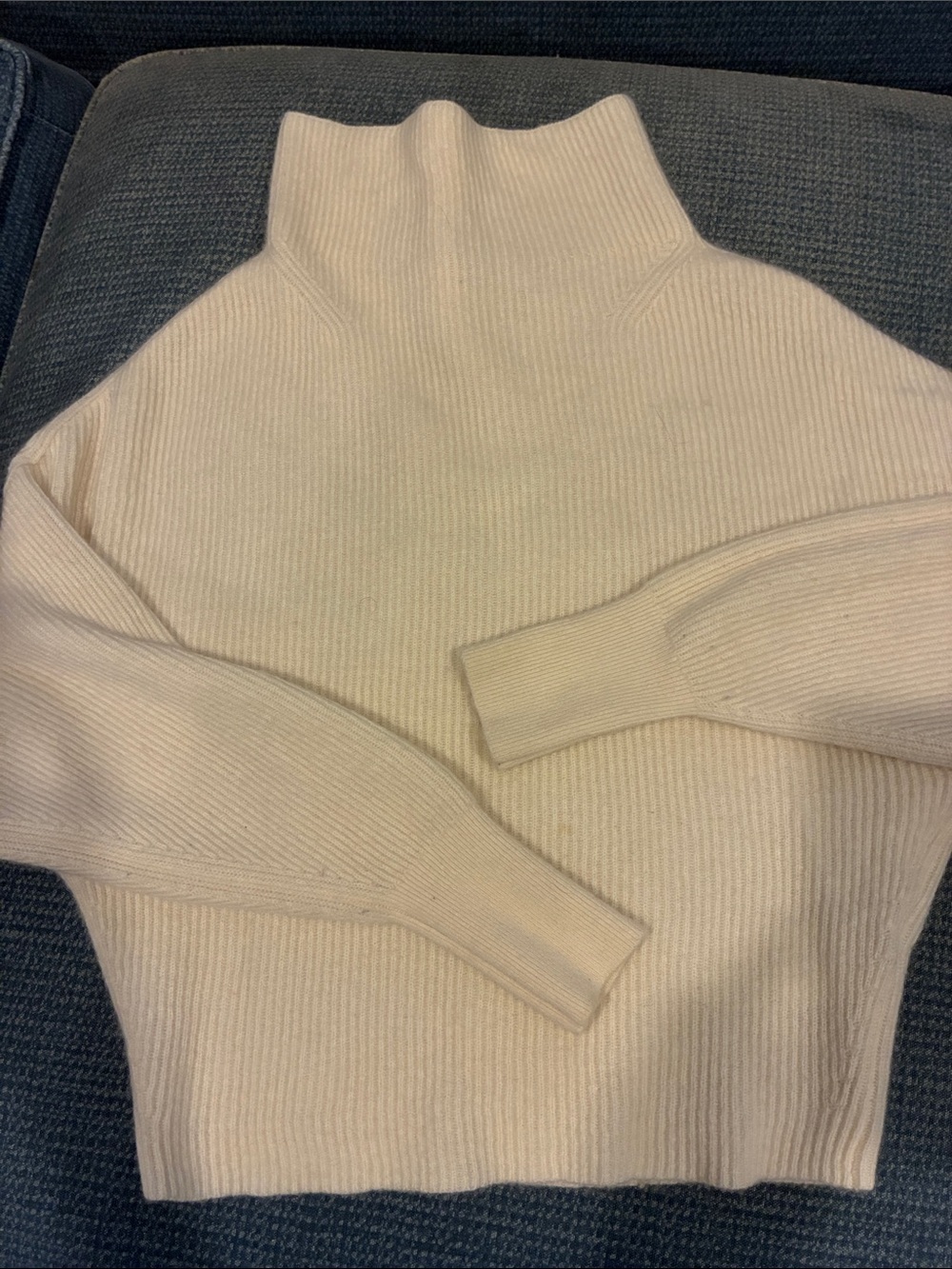 Pilcro Alani 100% Cashmere Mock Neck Sweater Ivory XXS
